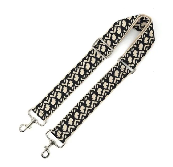 Black Printed Purse Strap