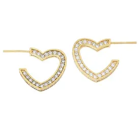 Katharine McPhee 1.70ctw Heart Hoop Earrings - Sterling Silver